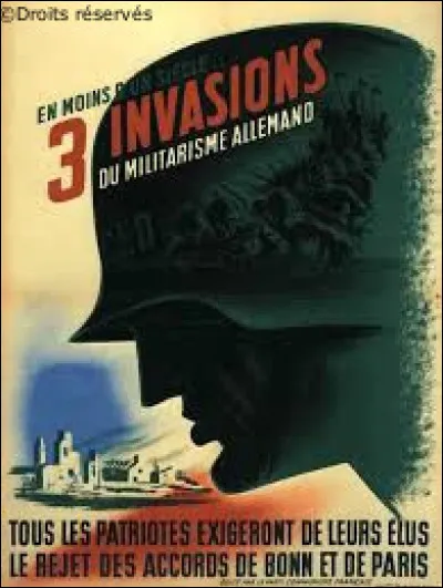 Echec du projet de d&eacute;fense commune europ&eacute;enne avec le rejet, par l'Assembl&eacute;e nationale fran&ccedil;aise de la CED (Communaut&eacute; europ&eacute;enne de d&eacute;fense) :
