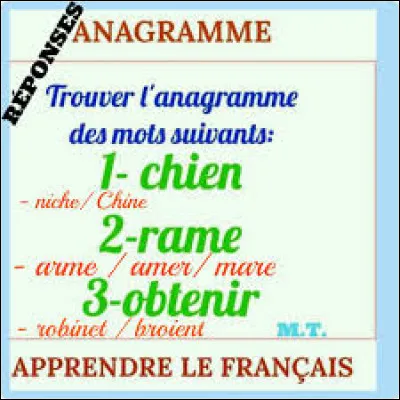 Quel est le genre du mot "anagramme" ?