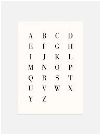 Quelle est la 25e lettre de l'alphabet ?