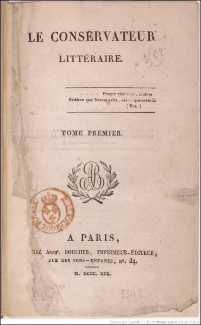 Avec ses deux frères Abel et Eugène, il fonde en 1819 une revue...