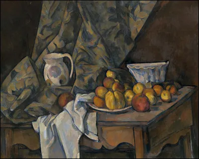 "Nature morte avec pommes et pêches" est une toile de quel peintre ?