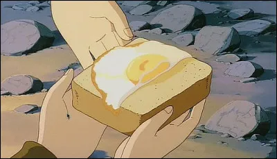 Dans quel Ghibli pouvons-nous apercevoir cette tranche de pain accompagnée d'un uf au plat ?