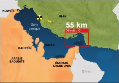 Quel est ce détroit en O, long de 185 km qui commande l'accès au golfe persique, voie stratégique et vitale pour les pays producteurs de pétrole ?