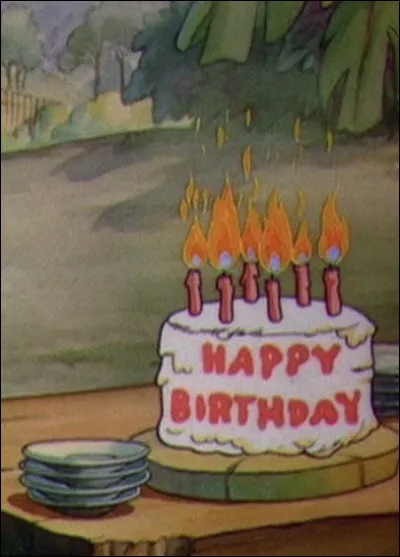 Dans quel dessin animé peut-on voir ce gâteau d'anniversaire ?