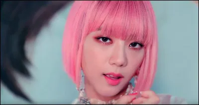 Jisoo se prend en photo devant un poster d'elle avec une perruque rose. Dans quel MV peut-on voir cette scène ?