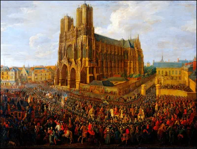 Parmi ces trois insignes, lequel les rois de France ne reçoivent-ils pas lors de leur cérémonie du sacre à Reims ?