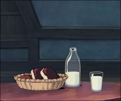 Dans quel Ghibli pouvons-nous voir ces viennoiseries et ce verre de lait ?