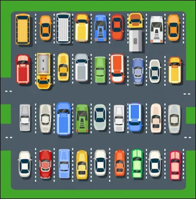 Sur ce parking, combien de voitures rouges comptes-tu ?