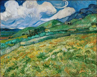 Quel peintre est l'auteur de ce tableau intitulé ''Campagne montagneuse derrière lhôpital St Paul'' ?