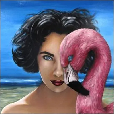 "The Queen and the flamingo" (La Reine et le flamant en français) est le titre de cette oeuvre de Estelle Barbet. Si l'on excepte l'oiseau, on pourrait se croire dans le film... ?