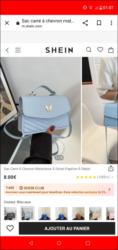 Aimes-tu le sac à main bleu ?