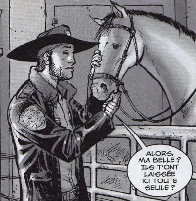 Que raconte Rick a son cheval sur le chemin de la ville ?