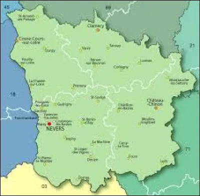 Dans quelle région se situe le département de la Nièvre ?