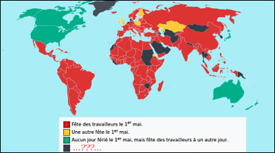 La "Journée des Travailleurs" est fêtée (et généralement chômée), sauf dans les pays en gris sombre. Que se passe-t-il alors, notamment en Europe, au Pays-Bas et au Danemark ?