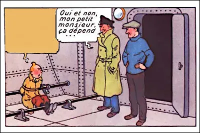 Que dit Tintin, à ce moment précis ?