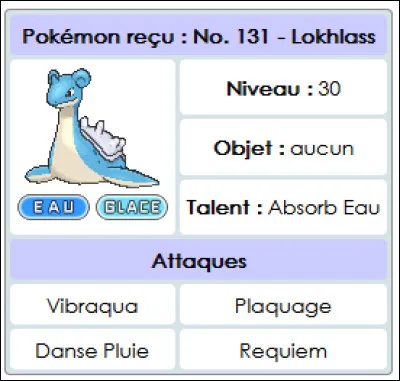 Comment peut-on obtenir un Lokhlass dans Pokémon X et Y ?