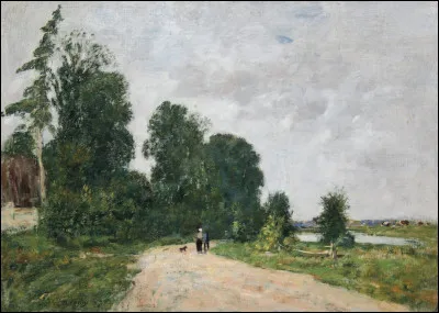 Qui a peint "Chemin animé, bord de rivière" ?