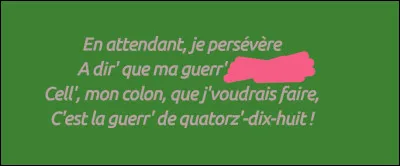 Et que ce soit dit une fois pour toutes !