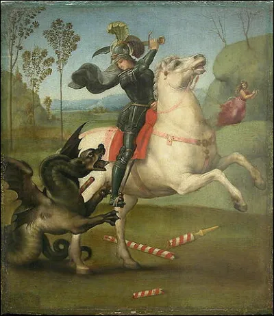 Quel peintre italien est l'auteur de ce tableau intitulé ''Saint Georges et le Dragon'' ou ''Saint Georges luttant avec le dragon'' ?