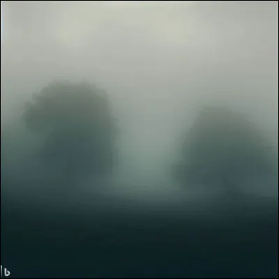 Voilà un paysage où l'on y voit presque rien, quel dommage ! 
Peut-être que cette forêt cache un chat ?