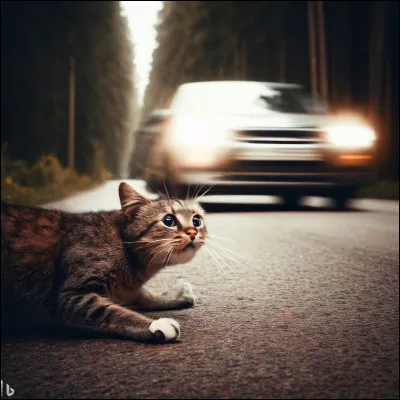 Oh non, ce pauvre matou est sur le point de se faire blesser par un monstre ! Cette situation me fait penser à celle de