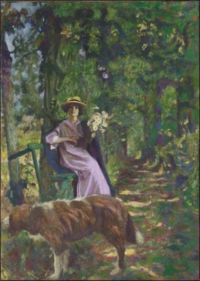 Qui a peint "Sous-bois à la dame au chien" ?