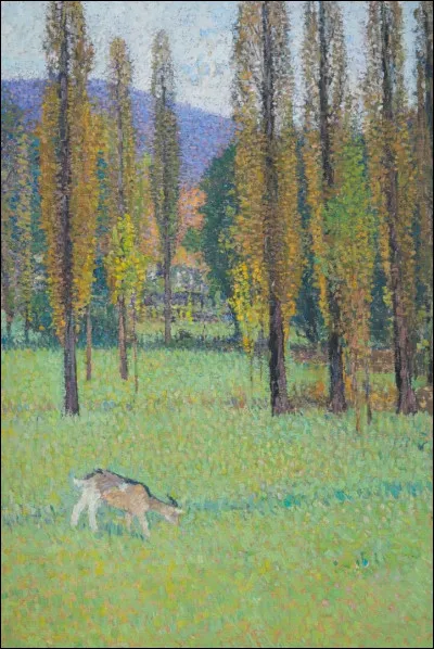 Qui a peint "Sous-bois, paysage à la chèvre et terrasse à Marquayrol" ?