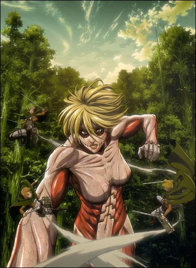 C'est un Titan de grande taille avec une apparence féminine. Il se distingue par sa vitesse et son agilité et est connu pour sa force redoutable. Quel est son nom ?