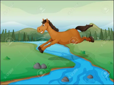 Comment s'appelle le cheval qui a franchi une rivière avec son cavalier sur le dos ?