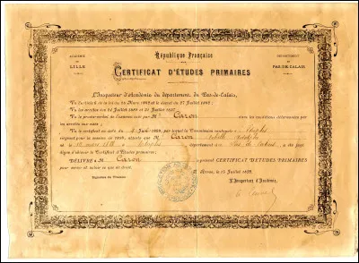 En 1882, à partir de quel âge les élèves pouvaient se présenter au "Certificat d'études primaires" ?