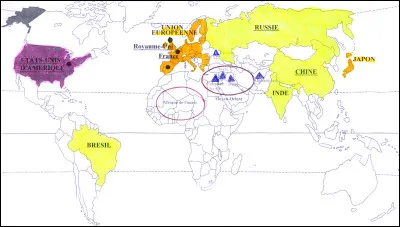 Sur la carte ci-dessus, que signifie le orange ?
