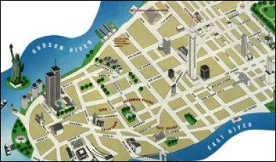 Quelle est l'artère oblique dans le plan du centre de New York ?