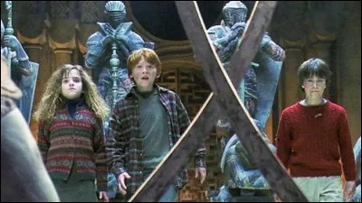 Dans le premier Harry Potter, lors de la partie d'échecs géante, sur quelle case Ron se positionne-t-il pour se sacrifier ?