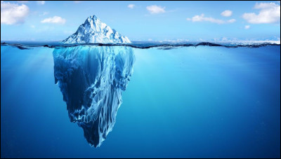 Quelle est la fraction de la masse émergée d'un iceberg (en moyenne) ?