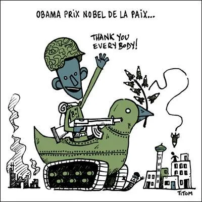 Barack Obama obtient le prix Nobel de la paix.