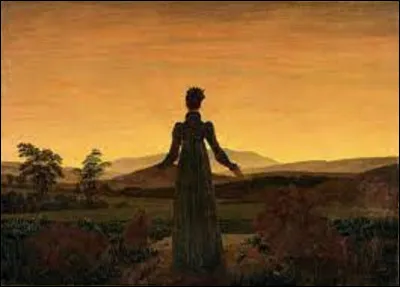Lequel de ces trois romantiques, a peint, vers 1818, cette toile intitulée ''Femme devant le coucher de soleil'' ?