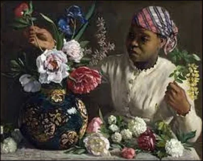 En 1870, quel impressionniste a réalisé cette toile nommée ''Jeune Femme aux pivoines'' ?