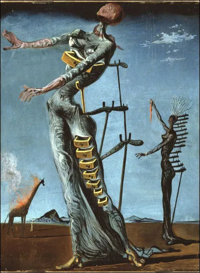 Quel peintre est l'auteur de ce tableau intitulé ''La Girafe en feu'' ?