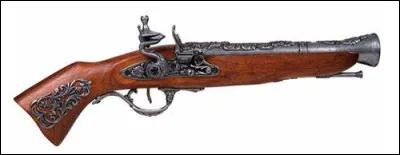 Quelle est cette arme à feu ancienne en T que l'on charge par la bouche et dont le canon est évasé ?