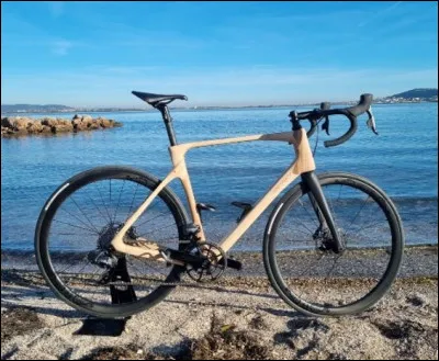 Quel est ce type de vélo de luxe artisanal et personnalisable qui possède un cadre en bois de frêne, une oeuvre d'art ?
