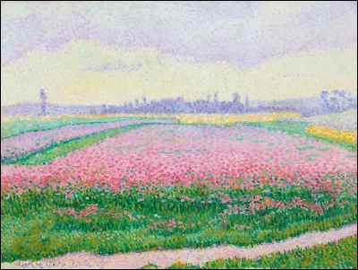 &Agrave; quel peintre doit-on ce "Champ fleuri pr&egrave;s de Caen" ?