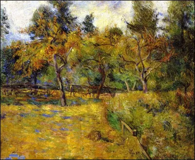 Qui est le peintre de ce "Pr&eacute; et arbres" ?
