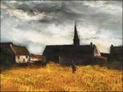 Qui a peint "Champ de blé avec église" ?