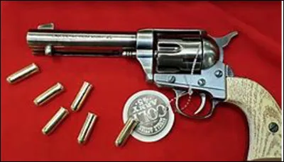 Le pistolet est une arme à feu caractérisée par un barillet qui toune derrière un canon indépendant.