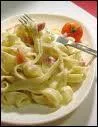 Tagliatelles (avec lardons dans la sauce) :