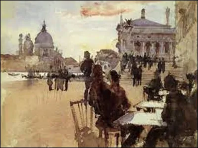 Parmi ces trois impressionnistes américains, lequel a réalisé, entre 1880 et 1882, ce tableau intitulé ''Café sur la Riva dei Schiavoni, Venise'' ?