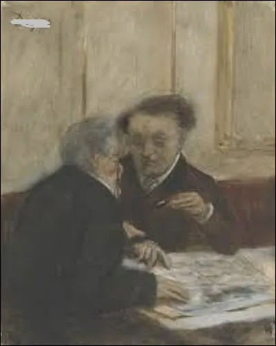 Et on termine ce quiz en cherchant un impressionniste. Entre 1867 et 1873, quel artiste a immortalisé ces deux hommes en pleine conversation sur son tableau intitulé ''Au Café Châteaudun'' ?