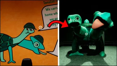 Comment s'appellent les monstres issus d'un mélange caméléon/tortue ?