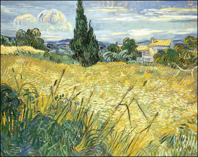 Qui a peint "Le champ de blé vert avec cyprès" ?