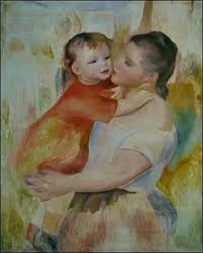 Huile sur toile datant de 1887, ''Lavandière à l'enfant'' est un tableau impressionniste. Lequel de ces trois artistes a immortalisé cette scène ?